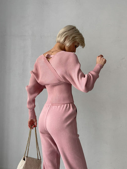 ELSA - V-NECK KNITTED - 2-PIECE SET