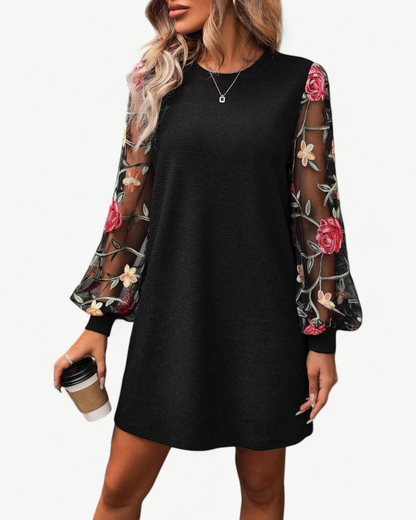 SHERRY – Round neck floral dress