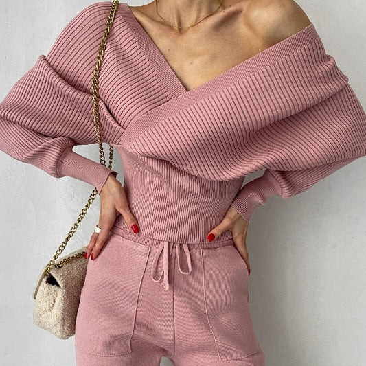 ELSA - V-NECK KNITTED - 2-PIECE SET