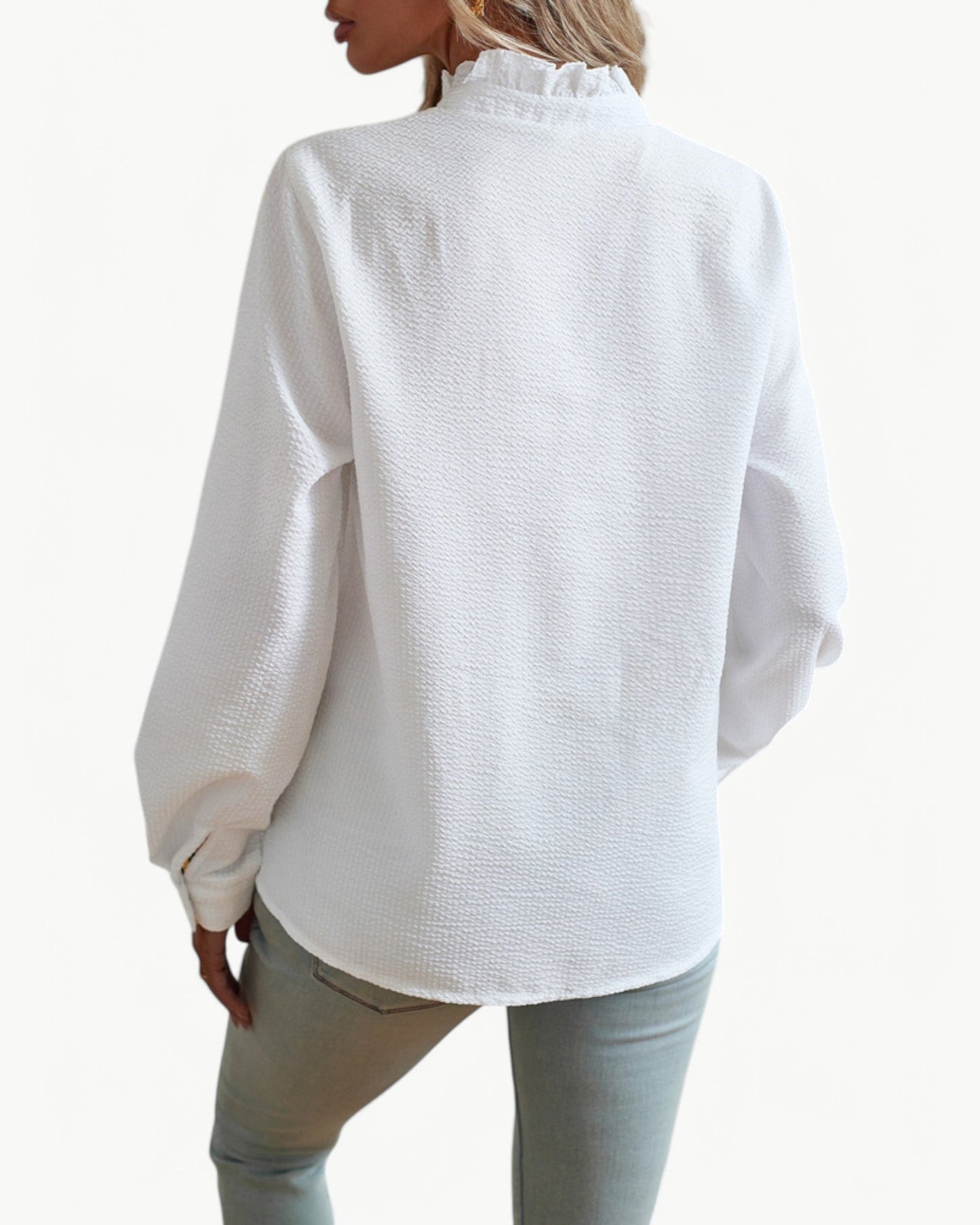 CLÉMENCE – Elegant blouse with ruffled collar | Feminine & timeless design