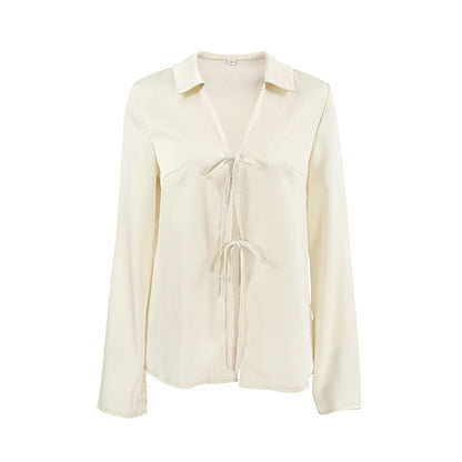 LORI – Satin tie blouse