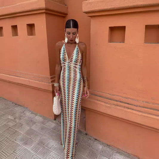 SELENA – Long halterneck dress