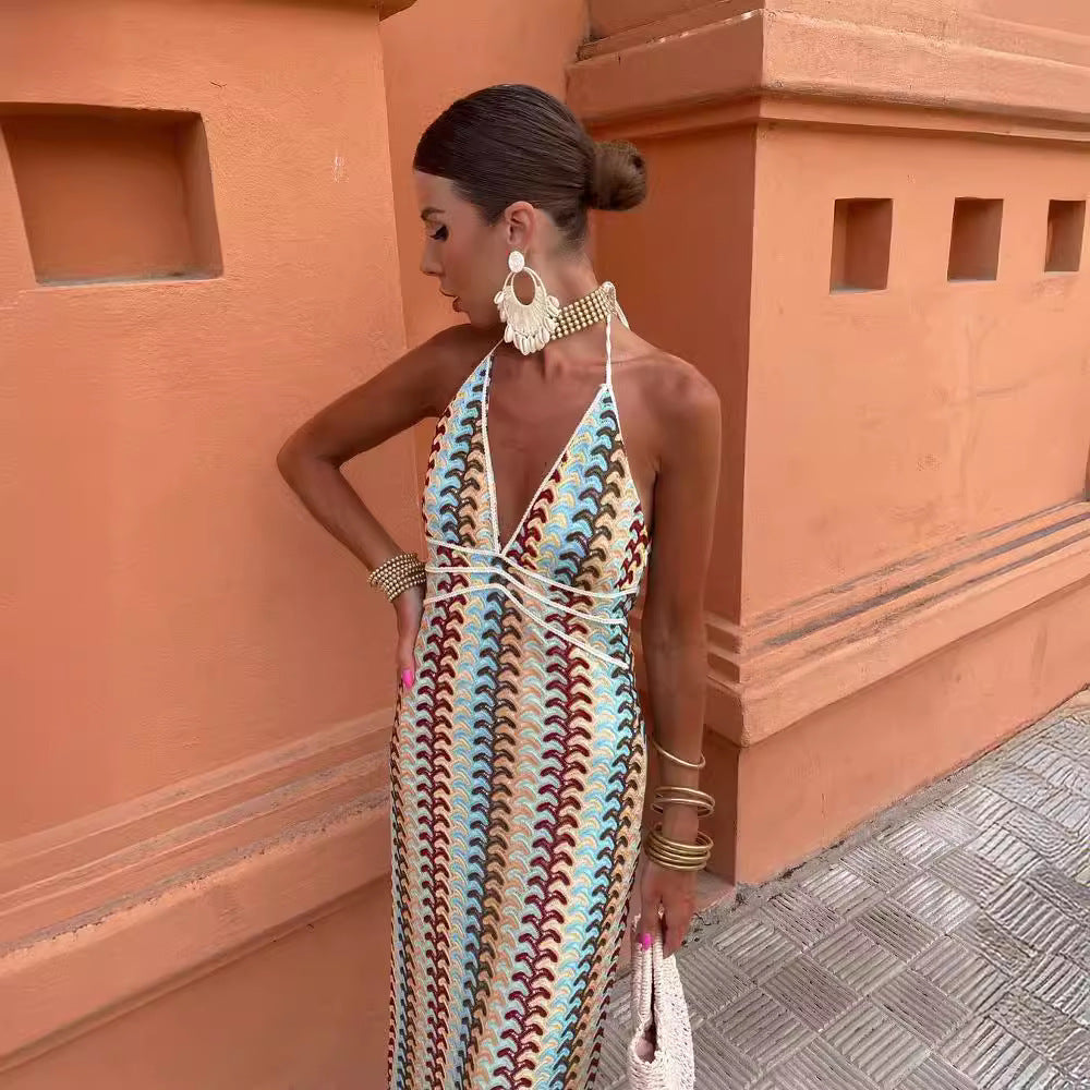 SELENA – Long halterneck dress
