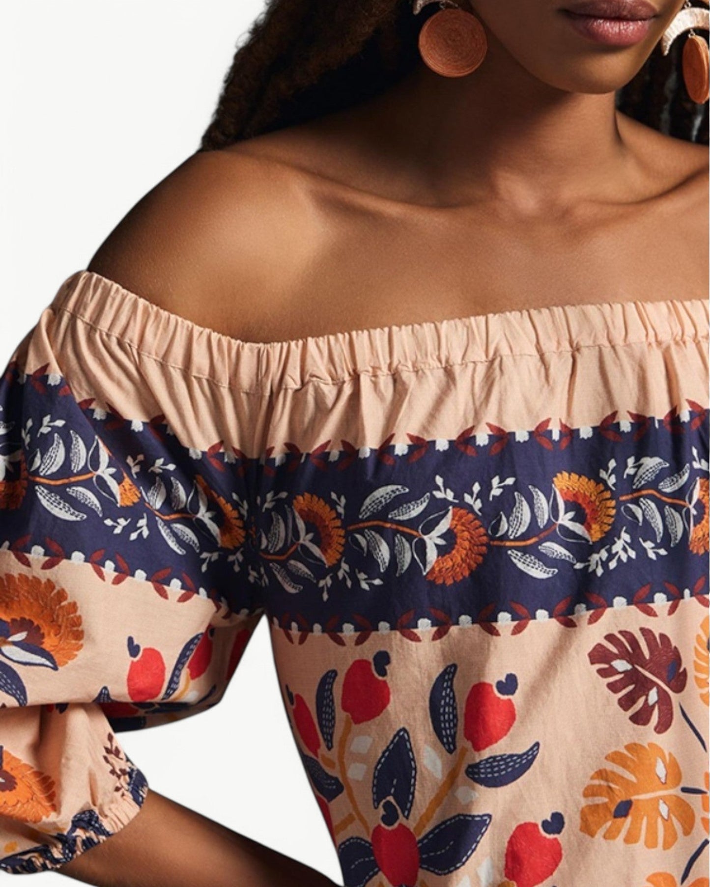 ZÉLIE – Long Off-Shoulder Dress with Pockets | Floral and Summery