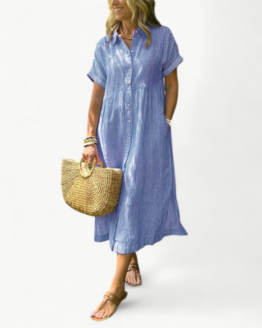 MÉLINA – Striped Shirt Dress