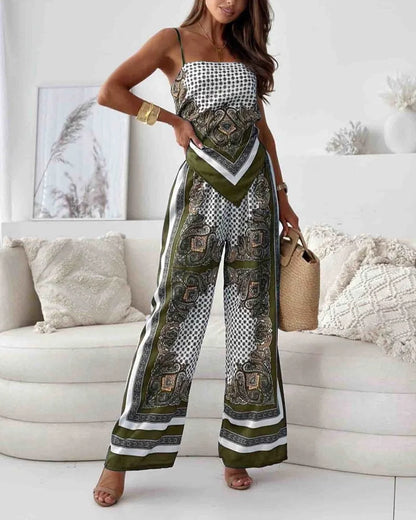 NOËLLE – 2-piece set with top and wide pants – Airy and summery