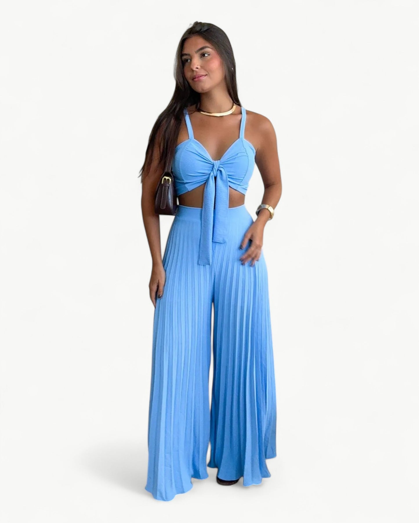 GISELLE – 2-Piece set | Tie-front top & loose wide leg pants