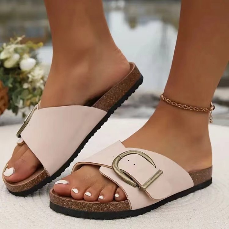 VIVIANNE – Buckled slide sandals