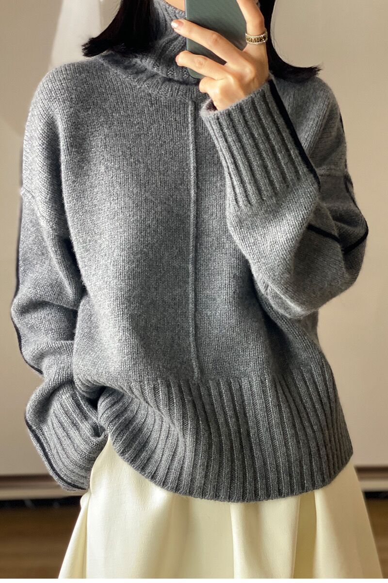 AMALIA - 100% WOOL - KNITTED - POLO SWEATER