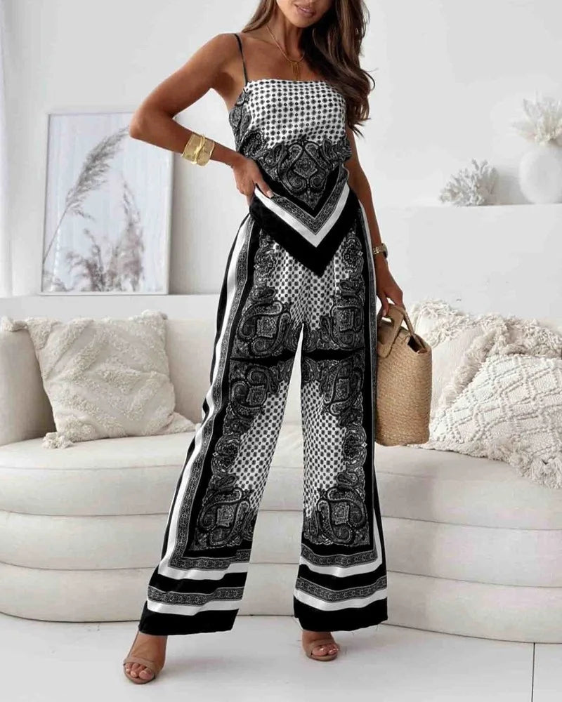 NOËLLE – 2-piece set with top and wide pants – Airy and summery