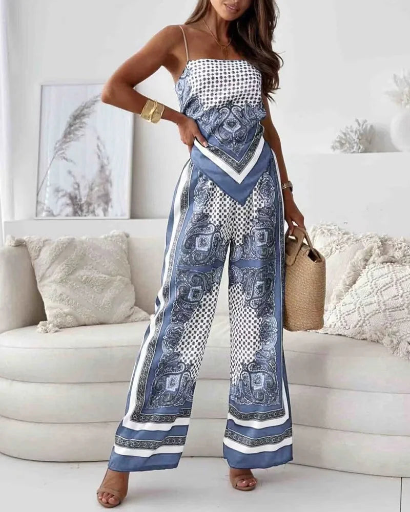 NOËLLE – 2-piece set with top and wide pants – Airy and summery