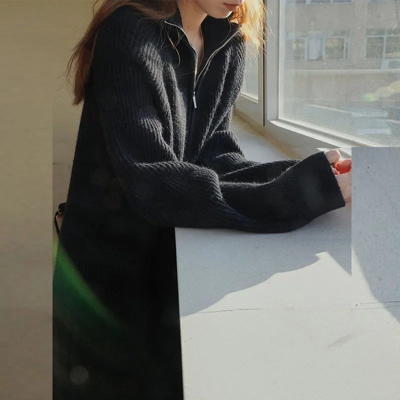SELMA - HIGH COLLAR & KNITTED - DRESS