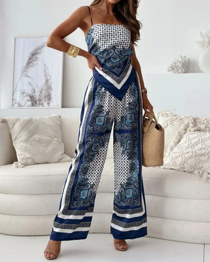 NOËLLE – 2-piece set with top and wide pants – Airy and summery