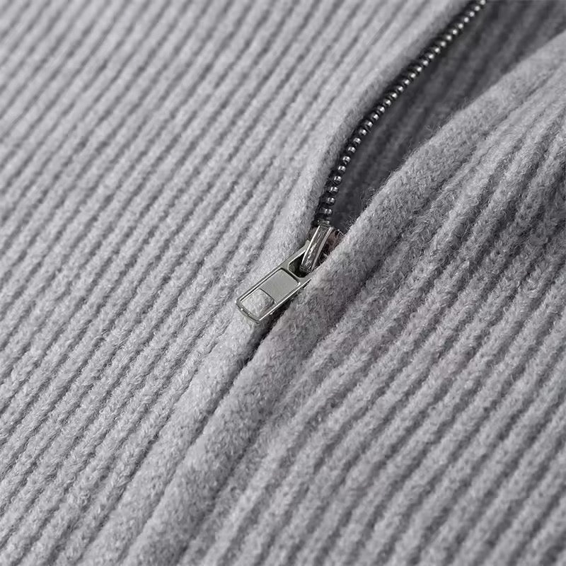 GABRIELLE – Casual zip knit sweater