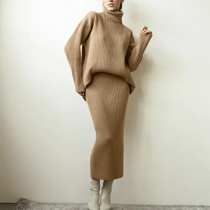 SAGA - KNITTED POLO & SKIRT - 2-PIECE SET