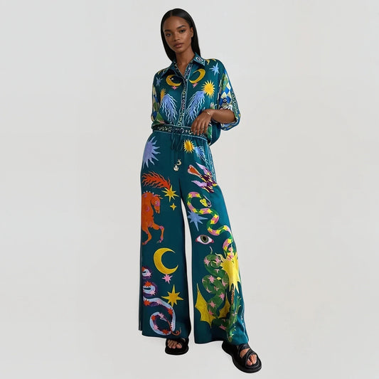 SOLÈNE – 2-piece set with a unique pattern | Stylish & airy