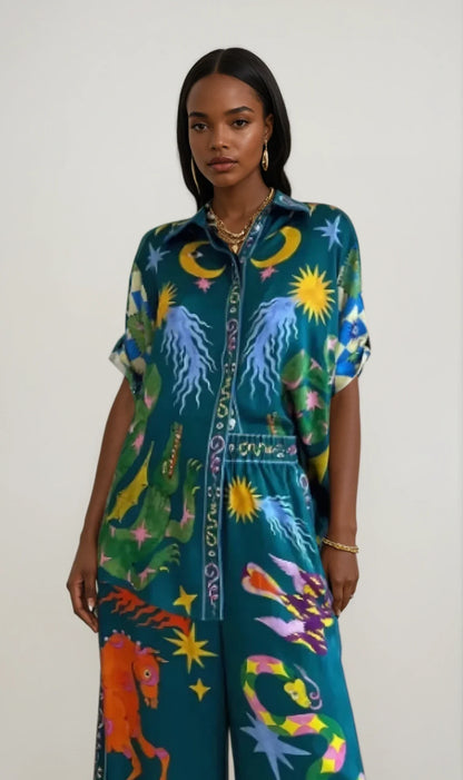 SOLÈNE – 2-piece set with a unique pattern | Stylish & airy