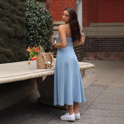 RIZA – Denim Dress with Slim Straps | Summery and Stylish
