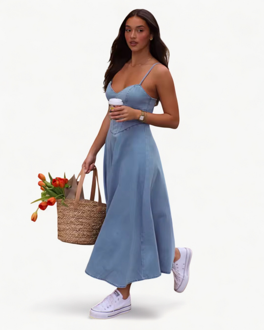 RIZA – Denim Dress with Slim Straps | Summery and Stylish