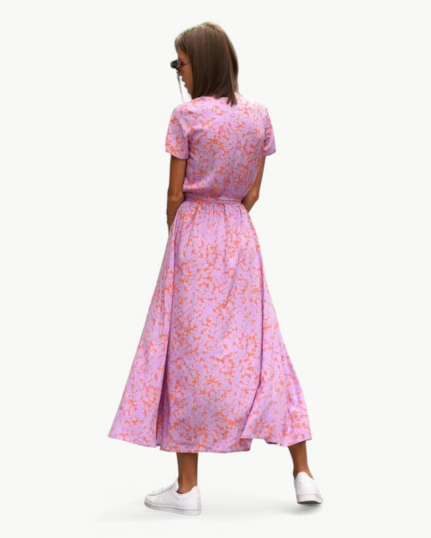 DÉSIRÉE – Patterned Summer Dress with V-Neck – Colorful and Relaxed