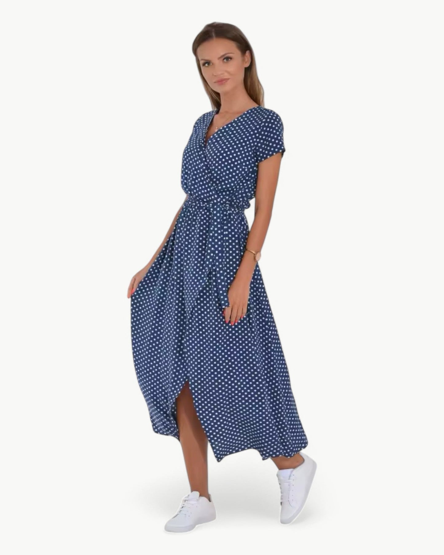 DÉSIRÉE – Patterned Summer Dress with V-Neck – Colorful and Relaxed