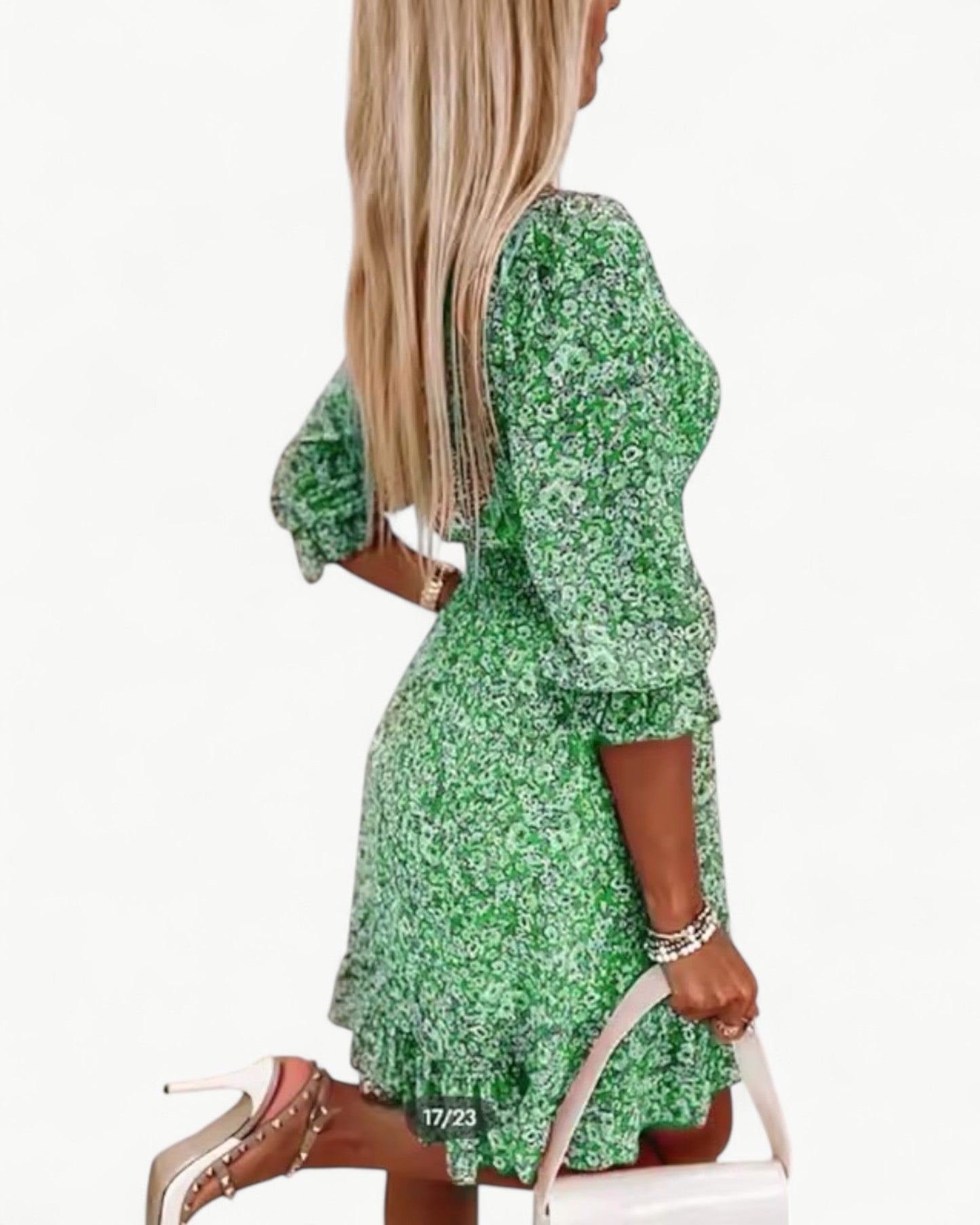 LÉONIE – Floral dress with smocking & ruffle detail