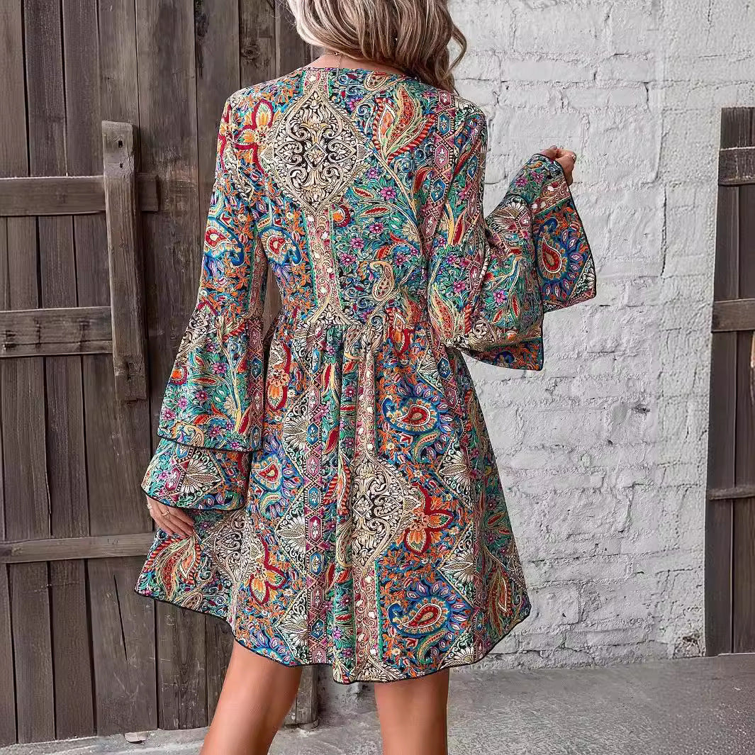 SABINE – Paisley Mini Dress