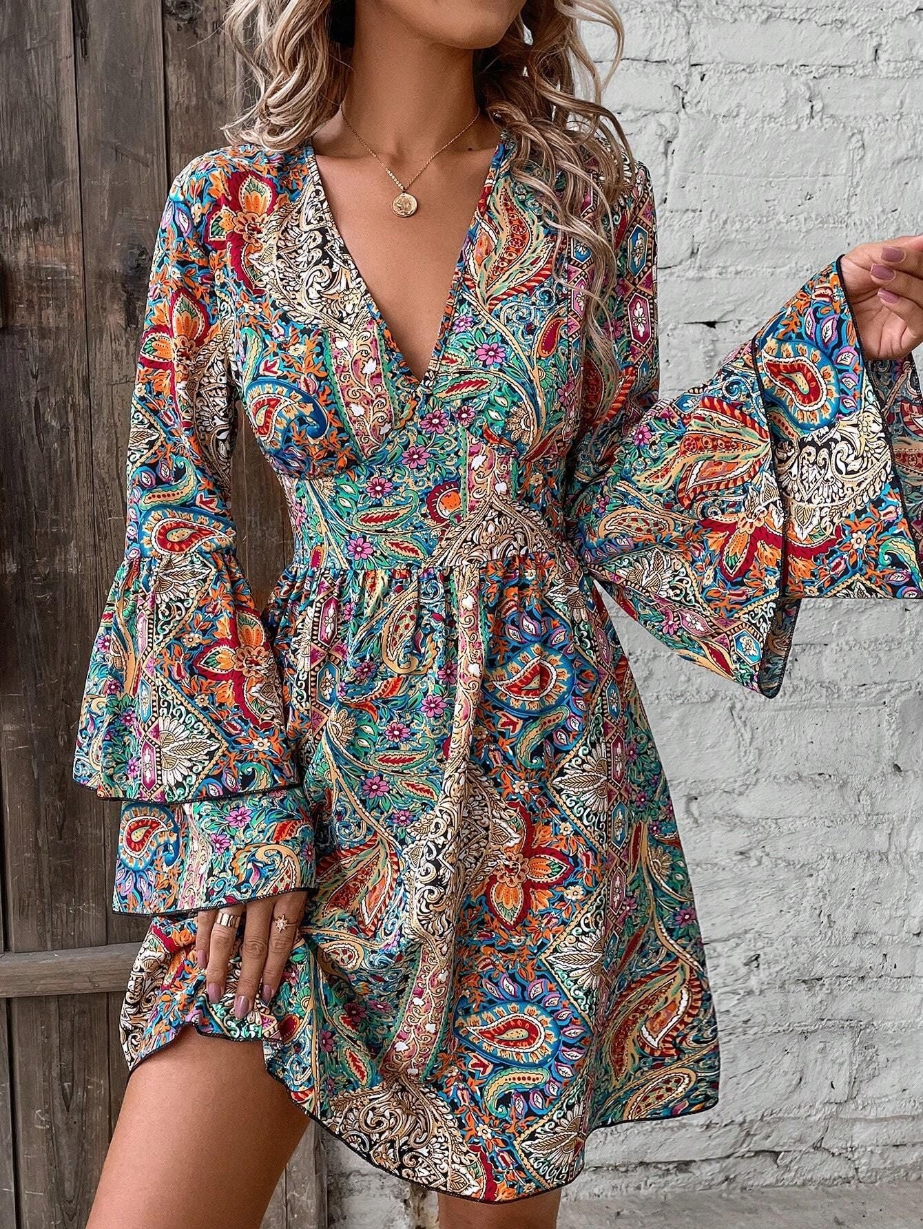 SABINE – Paisley Mini Dress