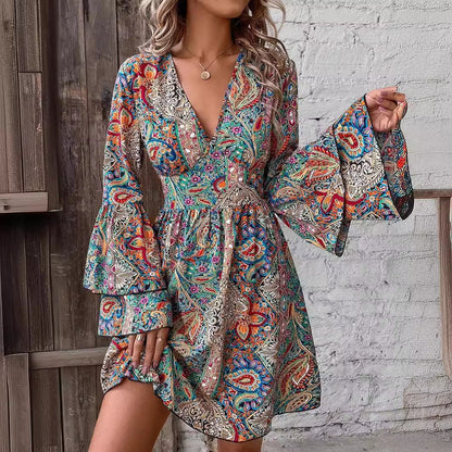 SABINE – Paisley Mini Dress