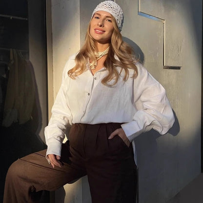 VERONICA – Long sleeve ruffle blouse