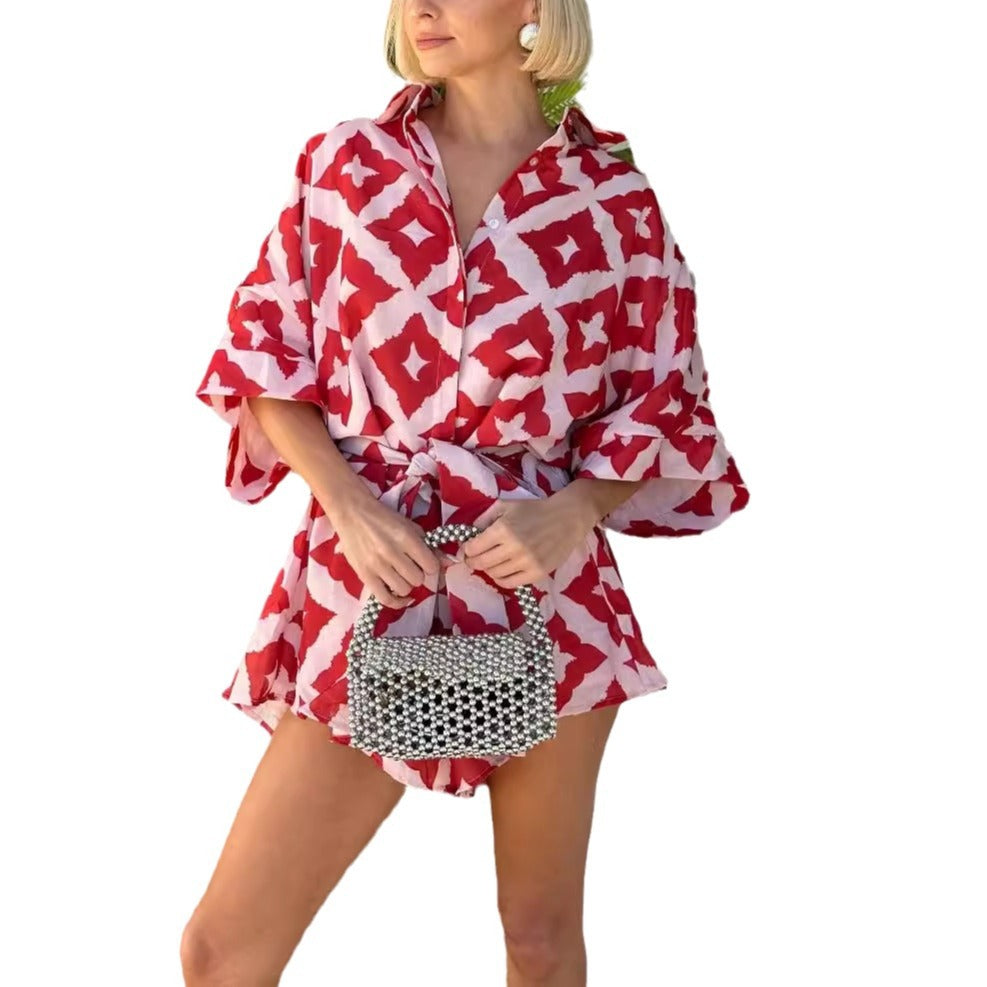 CARMEN – Loose print wrap jumpsuit