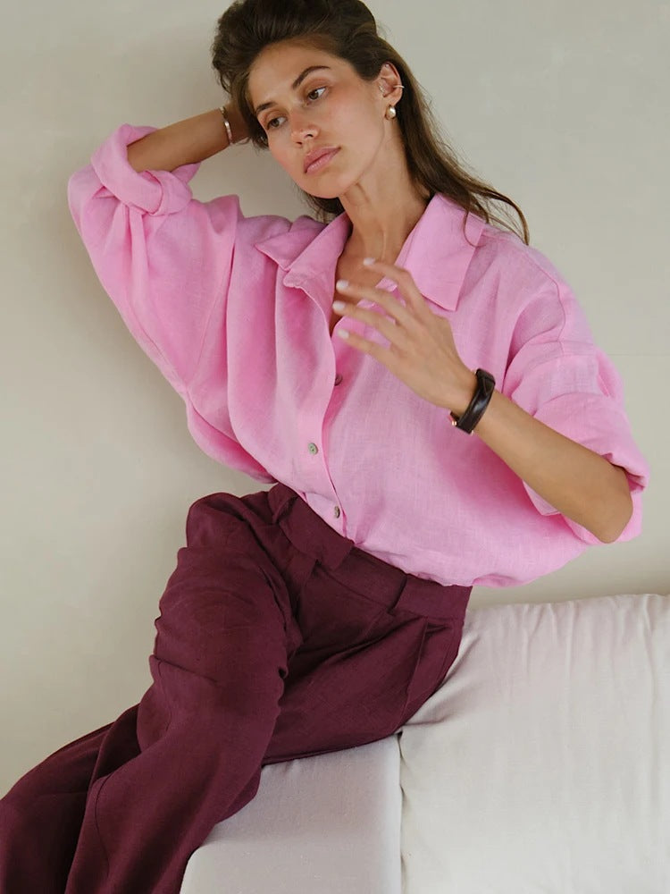 VERONICA – Long sleeve ruffle blouse