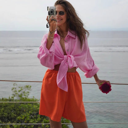 VERONICA – Long sleeve ruffle blouse