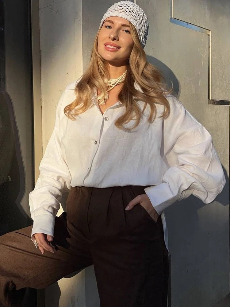VERONICA – Long sleeve ruffle blouse