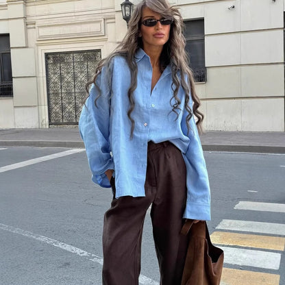 VERONICA – Long sleeve ruffle blouse