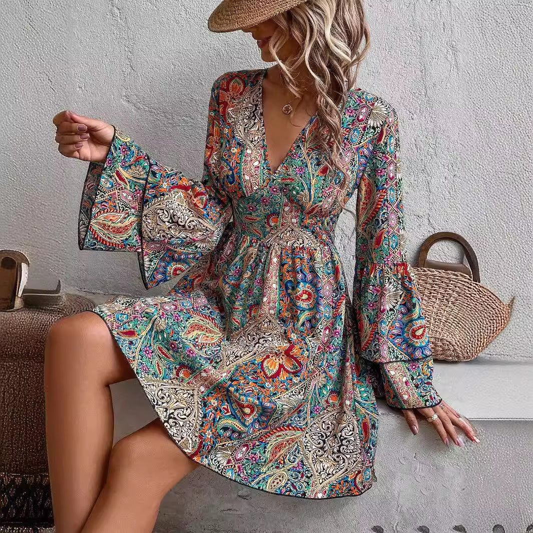 SABINE – Paisley Mini Dress