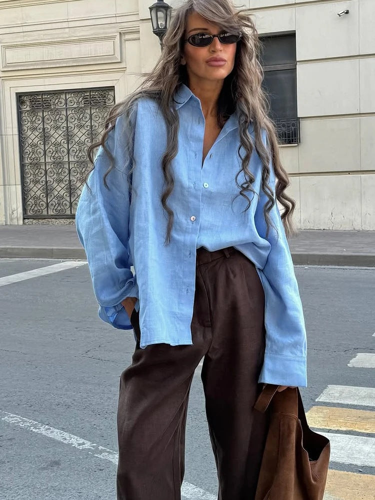 VERONICA – Long sleeve ruffle blouse