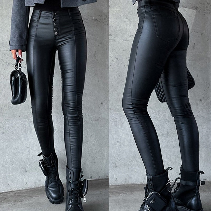 LEONORA - HIGH WAIST - LEATHER PANTS