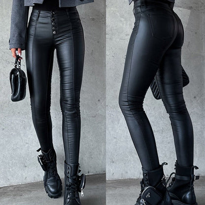 LEONORA - HIGH WAIST - LEATHER PANTS