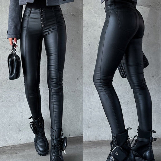 LEONORA - HIGH WAIST - LEATHER PANTS
