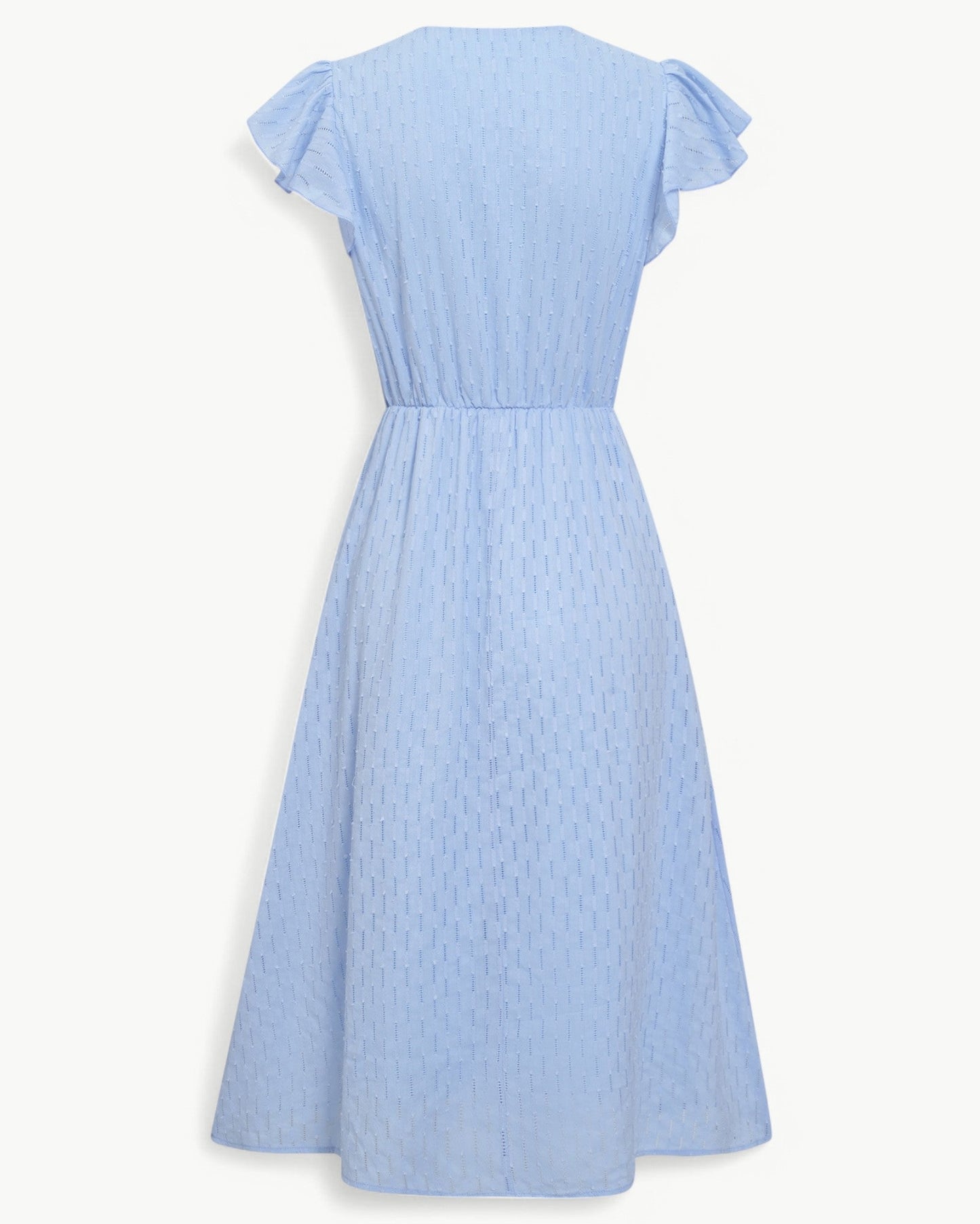 LARA – Midi Dress with V-Neck and Ruffle Sleeves – Light & Stylish Favorite