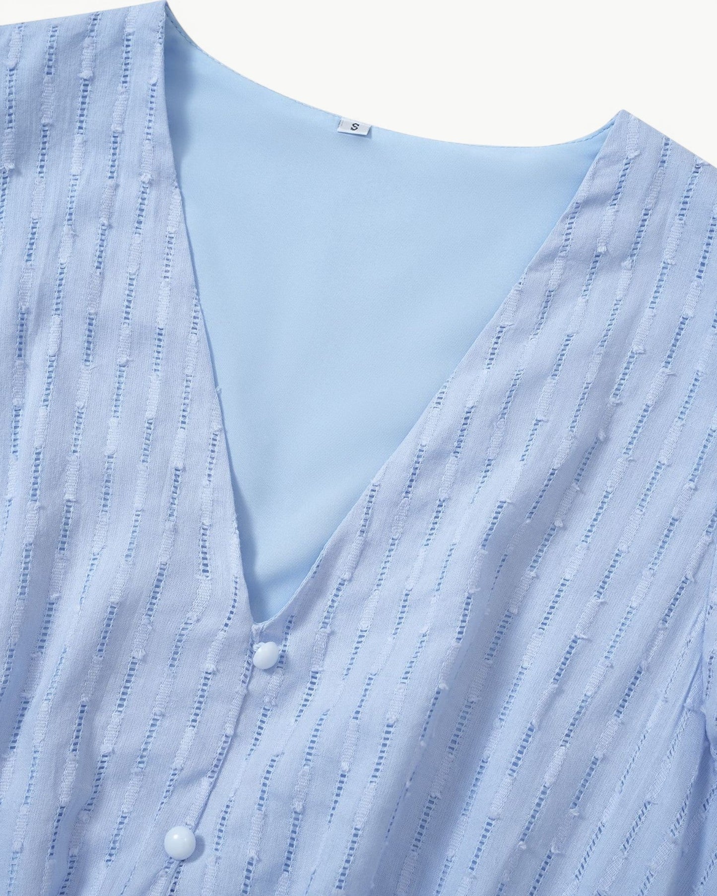 LARA – Midi Dress with V-Neck and Ruffle Sleeves – Light & Stylish Favorite