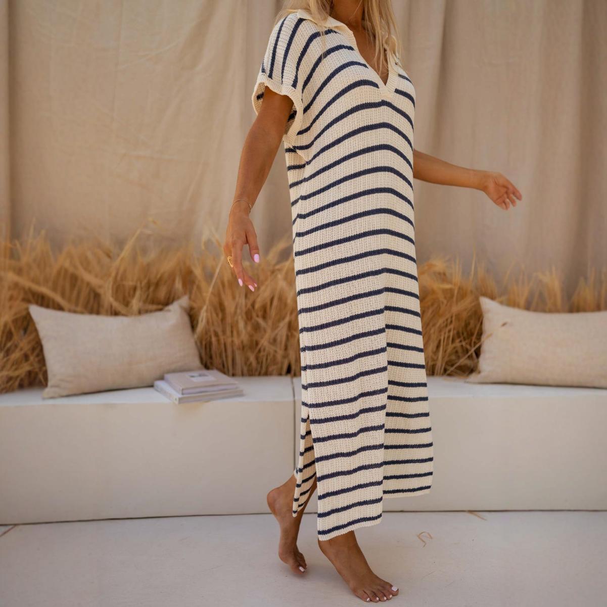 VIOLET – Knitted striped dress