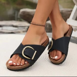 VIVIANNE – Buckled slide sandals