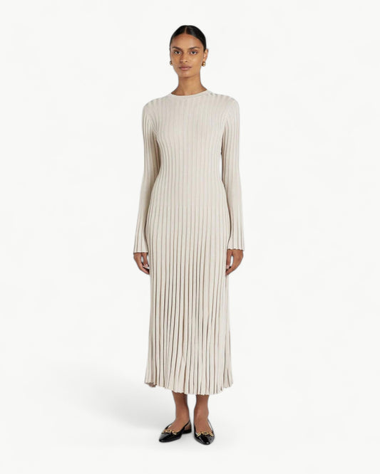 ÉNORA – Crew neck ribbed knit Dress