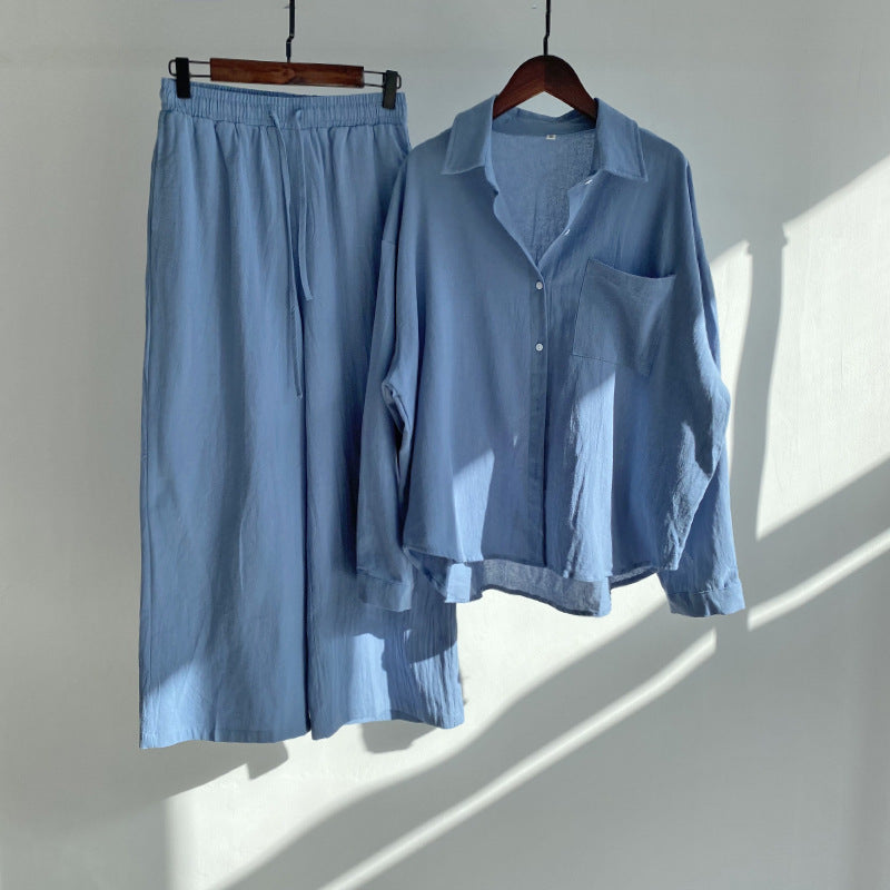 THEA – 2-piece set with linen feel | Shirt & wide pants