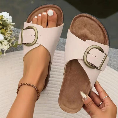 VIVIANNE – Buckled slide sandals
