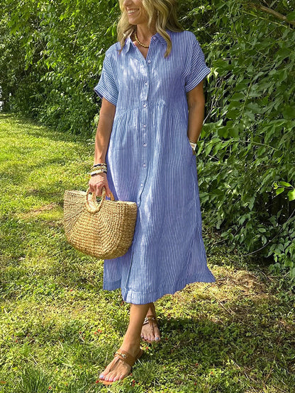 MÉLINA – Striped Shirt Dress