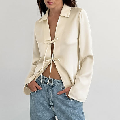LORI – Satin tie blouse