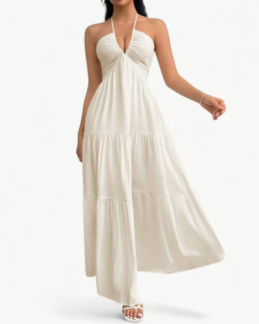 LIORA – Flowing halter maxi dress